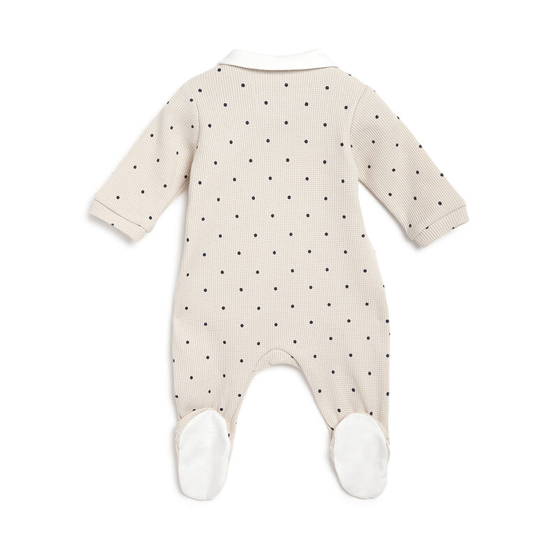Girls Light Natural Applique Front Opening Babysuit image number 1